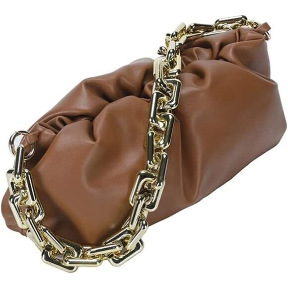 Dumpling Bag Cloud Purses and Handbags for Women Chunky Chain Pouch Shoulder Bag - Picture 5 of 6